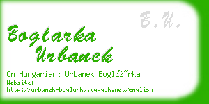 boglarka urbanek business card